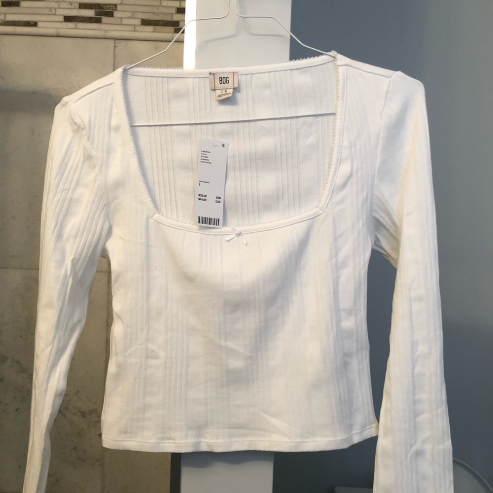 NWT Urban Outfitters BDG Callie Pointelle Long Sleeve Top